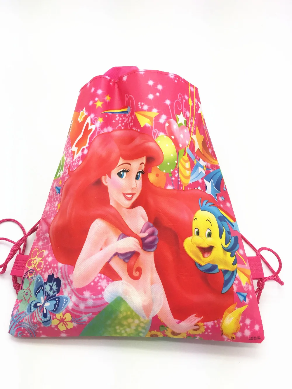 

The Little Mermaid Pattern Drawstring Fabric Kids Bags/Backpacks Birthday Party Gift Favors 1PC
