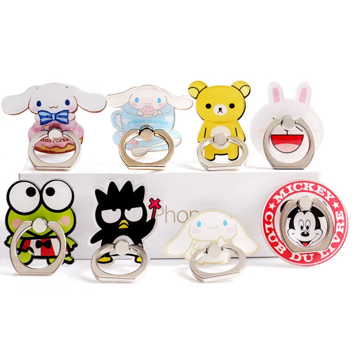 

Wholesales 12 Pieces/lot Cute Cartoon Phone Holder Rings Stands Lovely Cat Mickey Bear Bunny Series Tablet Support