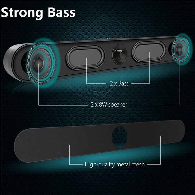 Hyleton TV Sound Bar LP-s11 Bluetooth speaker wireless Home Theater Surround Audio Remote Control Support AUX/Optical/TF