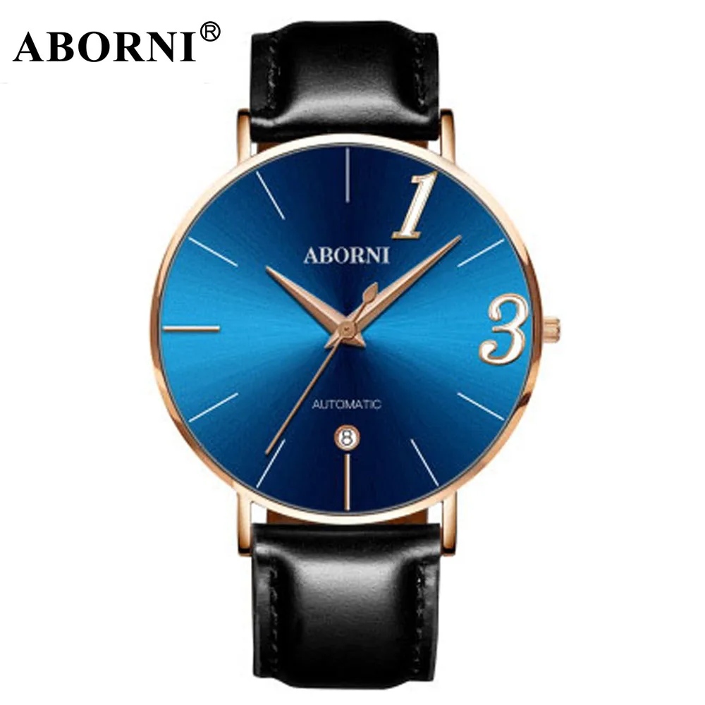 

2019 Creative Men Mechanical Watch Ultra Thin Leather Lovers Clock Gold Male Automatic Self-Wind Watches Relogio Masculino