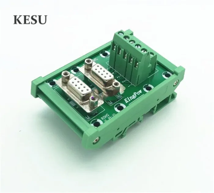 Dual-DB9-D-Sub-Din-Rail-Mount-Interface-Module-2-Poorten-DB9 ...