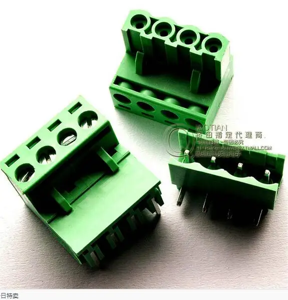 

30Set/Lot KF2EDGK 5.08MM 4Pin Curved Plug-in Screw Terminal Connector 4P 90 Degree