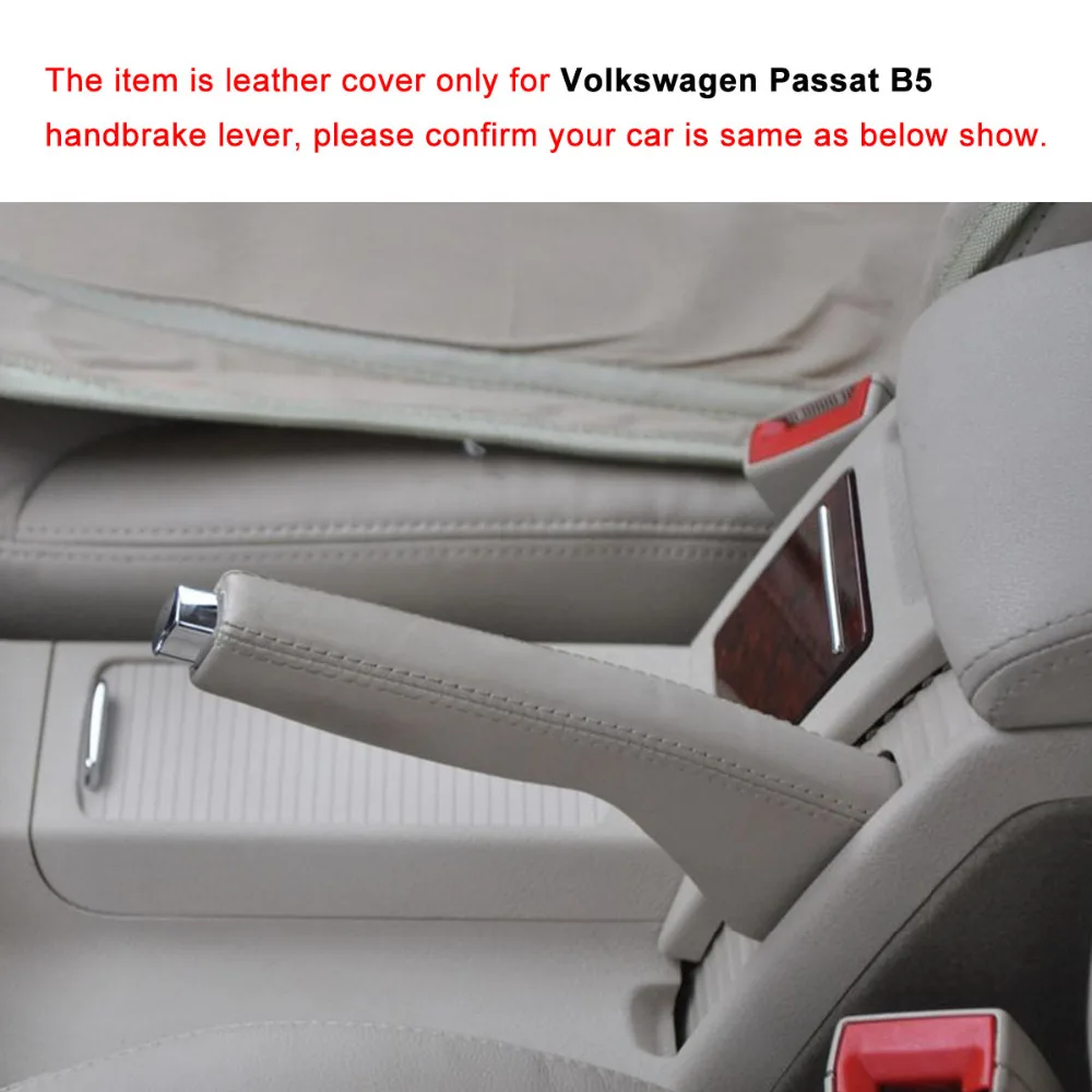 PONSNY Car Handbrake Covers Case for Volkswagen VW Passat B5 Genuine Leather Car-styling Handbrake Grips Cover