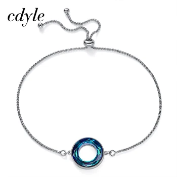 

Cdyle Adjustable Bracelets Circle Embellished with crystal Bracelets For Women Jewelry Female Wedding Gifts