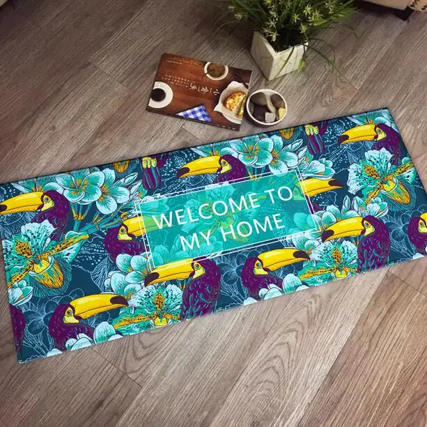 Nordic Welcome to my Home Printing Doormat Area Rugs Floor Carpet Non-slip Floor Door Mats for Living Room Kitchen Floor Stairs