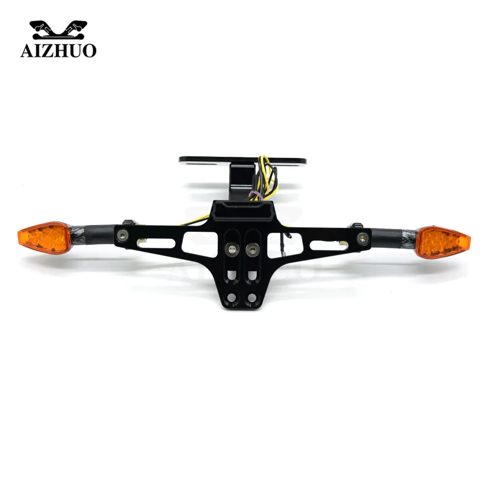 Motorcycle Licence Plate Rear License Plate Mount Holder LED Signal Light For yamaha XJR1300 YZF R3 TMAX 530 500 mt07 mt09 xp500