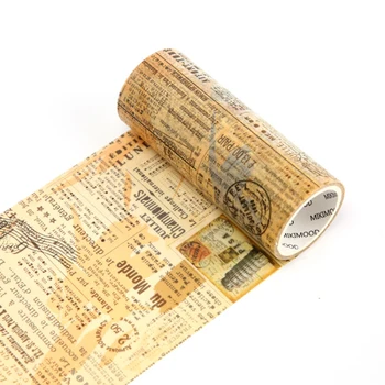 

10cm x 5m Geometry Function Vintage News Paper Masking Washi Tape Retro Stationery School Supplies Papeleria Washitape for Kids