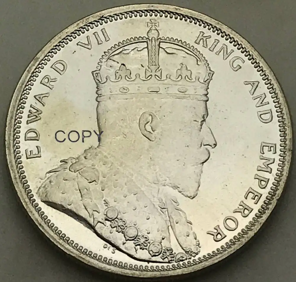 Малайзийский Саравак 1908 г. король Эдварда VII один юань медные посеребренные