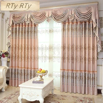 

Luxury Europe Embroidered Window Curtains For living Room Bedroom Blackout Curtains Window Treatment Drapes Home Decor