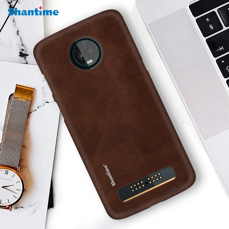 

Hot Sell Case Luxury Vintage PU Leather Case For Motorola Moto Z2 Play Phone Case For Motorola Moto Z4 Play Business Style Cover