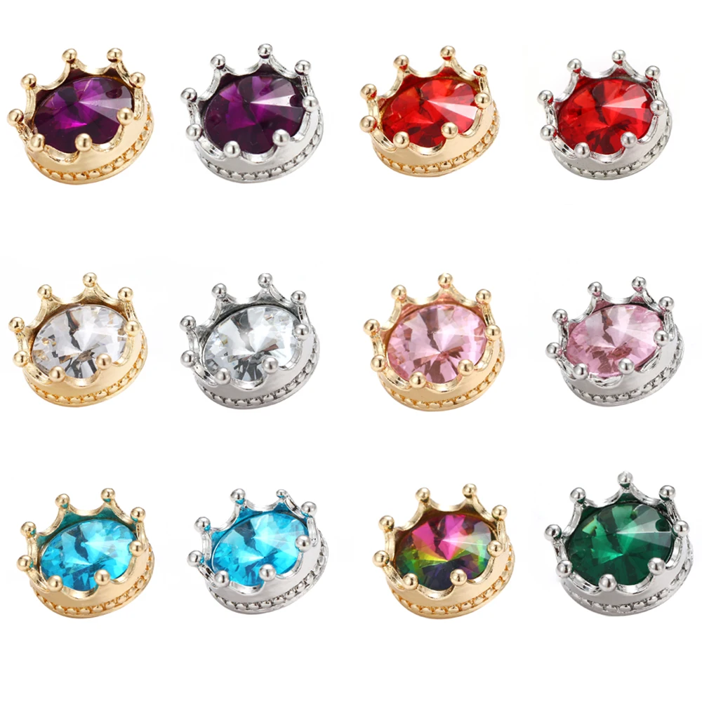 6 шт. Королевская корона Кнопка подходит 18 мм браслет цветной горшок цветок украшения с кнопкой из металла