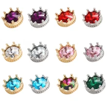 6 шт. Королевская корона Кнопка подходит 18 мм браслет цветной горшок цветок украшения с кнопкой из металла