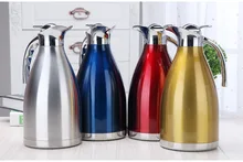 4 Farbe 1L 1.5L 2L Kaffee Thermoskanne Tasse Edelstahl Teekanne Isolierflaschen Thermoskannen Garrafa Termica Infantil Thermoflasche