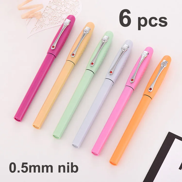 Специальные Продажи Bao Shi Lions перьевая ручка Jinhao Студенческая специальная каллиграфия 0,38 мм и 0,5 мм чернильная ручка, пластиковая ручка - Цвет: 0.5mm 6pcs