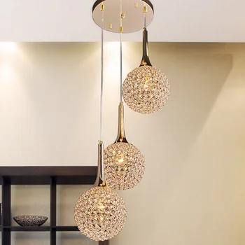 

Modern round ball Iron Chandelier diameter E27 led lamps simple crystal Chandeliers led lustre chandelier lighting