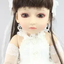Новинка 45 см SD/bjd американская принцесса виниловые куклы игрушка для продажи 1" девочка кукла в сборе тело длинные волосы с свадебным платьем Игрушки для девочек