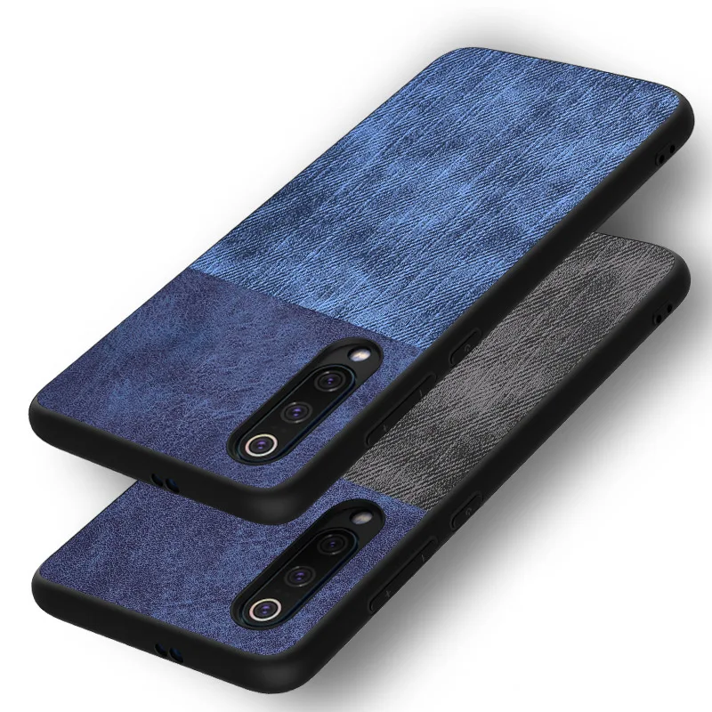 

Retro Phone Case For Xiaomi Mi 8 9 Se 8se 9se Explorer Lite Cover Soft Silicone Edge Denim Back Coque Case