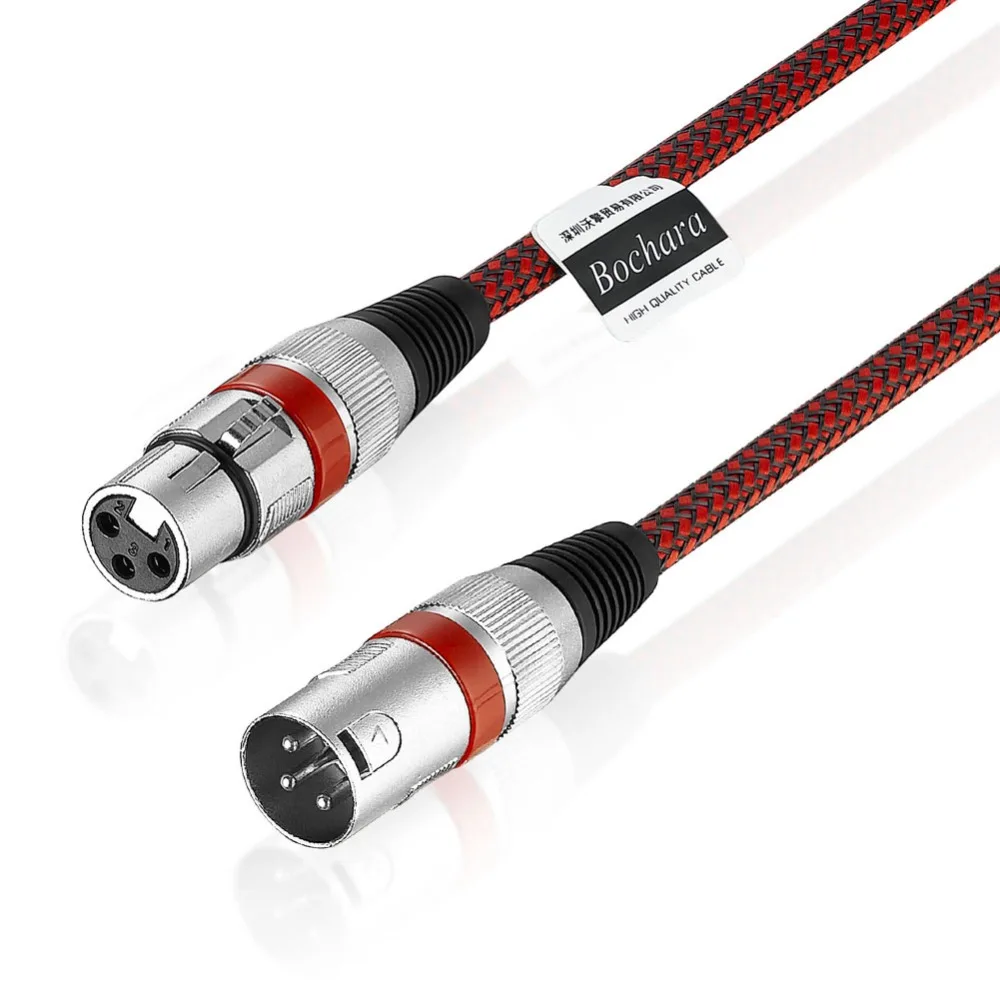 Кабель Bochara XLR с разъемом типа Папа мама 3 контактный разъем из медной фольги OFC +