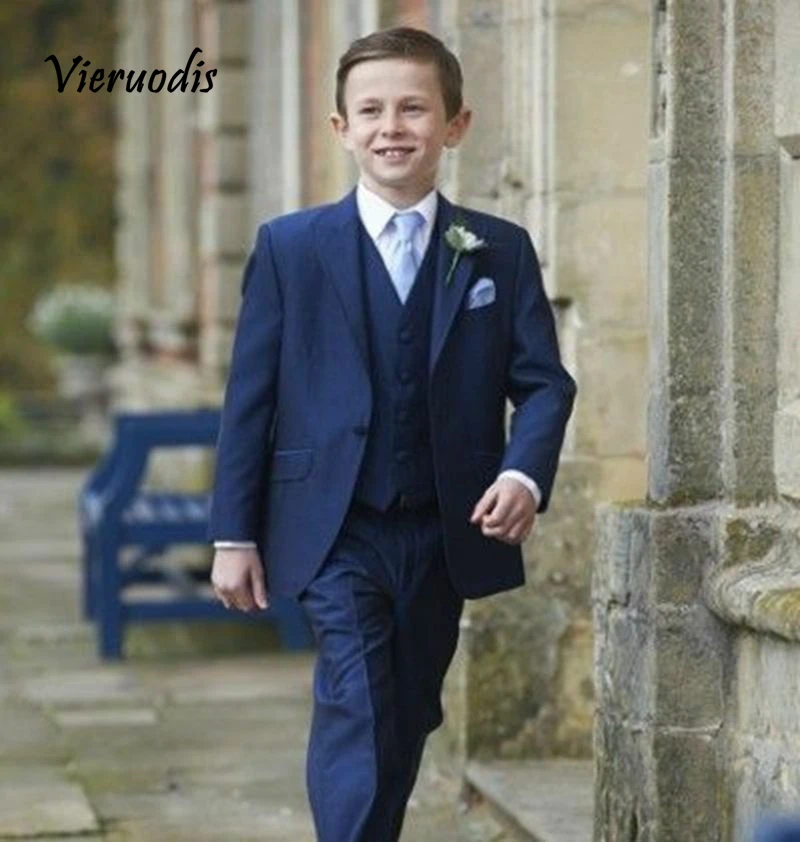 

Kid's 3 Piece Wedding Groom Tuxedos Flower Children Boys Graduation Party Suits