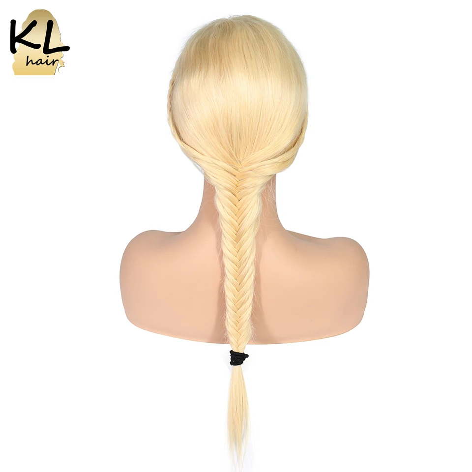 150 Denisty прямой блонд цвет 613 парик на кружеве бразильские волосы remy KL предварительно выщипанные 13*4 прозрачный кружевной парик с детскими волосами