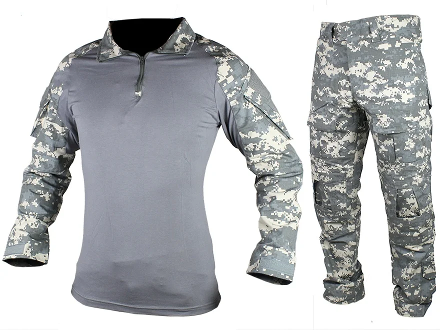 CQC Gen2 Тактические Airsoft Военная армейская БДУ форменная рубашка и брюки набор камуфляж Открытый Пейнтбол Одежда для охоты ACU