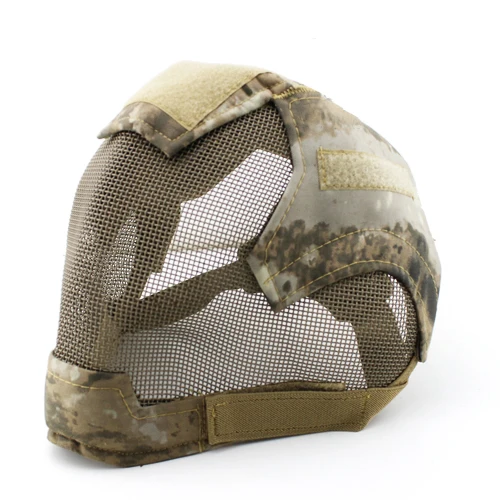 

Free Paintball V6 Steel Net Mesh Fencing Mask Full Face protective tactical Mask cover face ears airsoft military cosplay