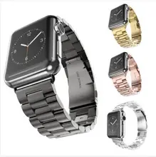 Faixa de relógio de aço inoxidável para a apple watch 42 milímetros assistir cinta com fecho de conector de substituição para a apple watch + conector
