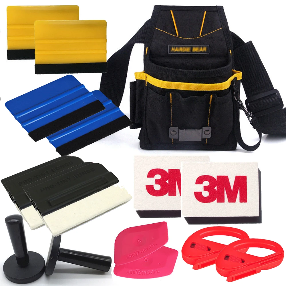 

15pcs Car Wrapping Installation Tools Kit Vinyl Wrap Bag Squeegee Razor Glove Magnet