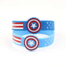 Силиконовые браслеты с логотипом Marvel, Мстители, Капитан Америка, очаровательный браслет для взрослых, подростков, модный браслет, очаровательный браслет с героем