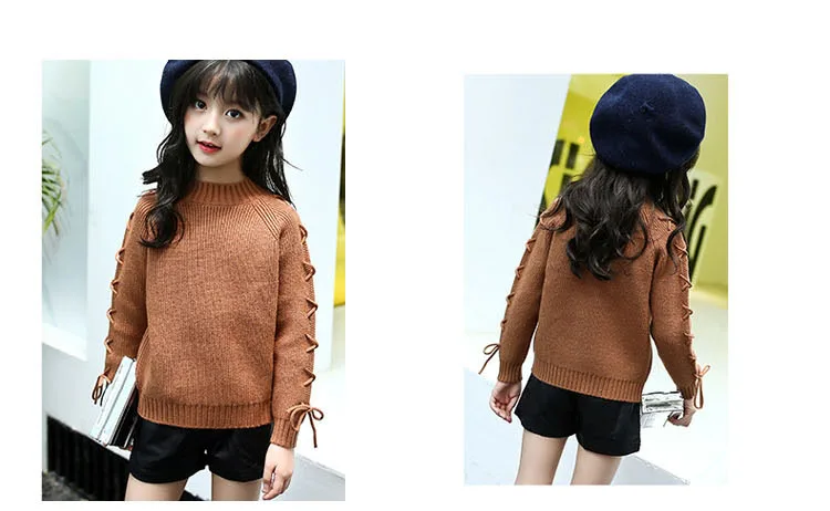knitted big girls sweaters winter 2017 autumn knit sweaters for girls' school clothing solid pink brown long sleeve tops 5 6 7 8 9 10 11 12 13 14 15 16 years little big teenage girls  sweaters for children girls sweaters  (8)