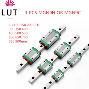 

9mm Linear Guide MGN9H L= 100 150 200 300 400 500 550 600 800 mm linear rail way + MGN9C or MGN9H Long linear carriage