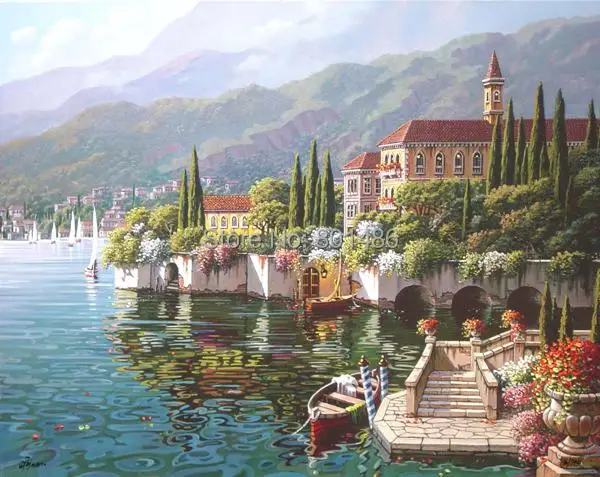 

Mediterranean Sea Scenery View Canvas Painting print on canvas Wall Art for Office Living Room bedroom Decoartion Drop ship