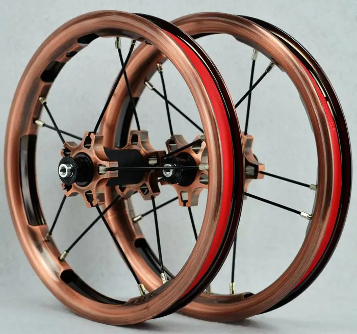 Sale PASAK 12-inch wheels Straight-pull bearing Sliding bike wheel set  BMX child balance bicycle wheel Bronze color 0