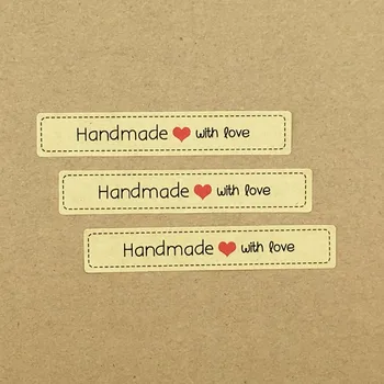 

500pcs Seal Label HandMade with love Kraft seal Sticker Gift Seal Label Paper Sticker For Party Favor Gift Bag Candy Box Dec
