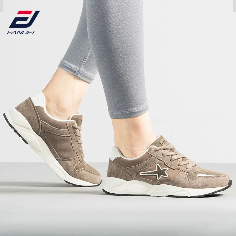 

FANDEI Outdoor Sport Running Shoes Women Velevt Fur Women Retro Sneakers Sport Walking Shoes Suede Leather Jogging Shoes