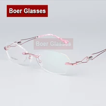 Очки без оправы для женщин Близорукость по рецепту очки для глаз диоптрий очки для чтения Rxable 604(52-17-140