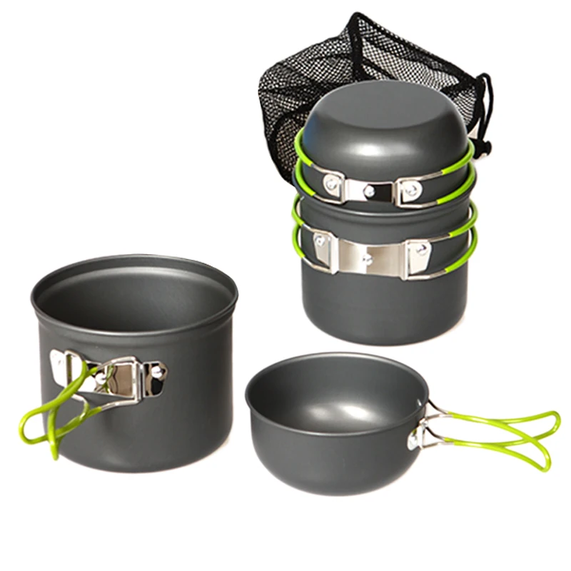 4 unids/set ultraligero acampar utensilios vajilla al aire libre Camping caldero Set vajilla para Picnic al aire libre suministro