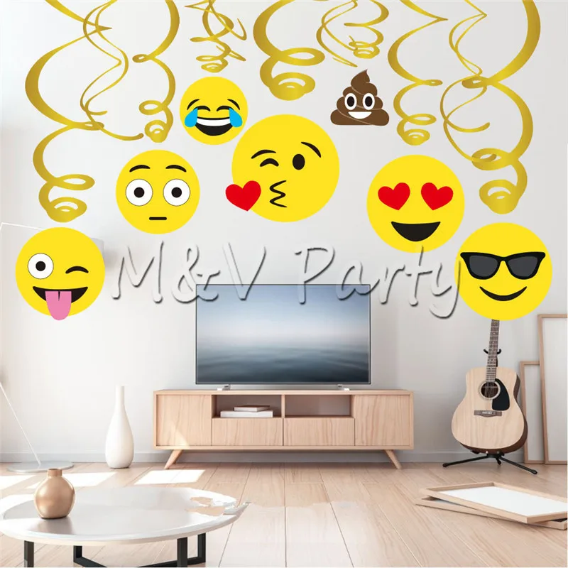 30 шт./компл. Emoji висит вихрем смайлик посылка рождения украшение новогодних
