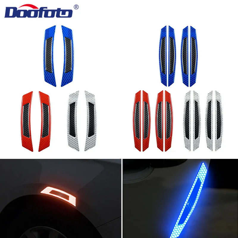 

DOOFOTO Car Sticker Reflective Strip Wheel Eyebrow Car Door Warning Reflective Tape Styling Safety Universal For All Car
