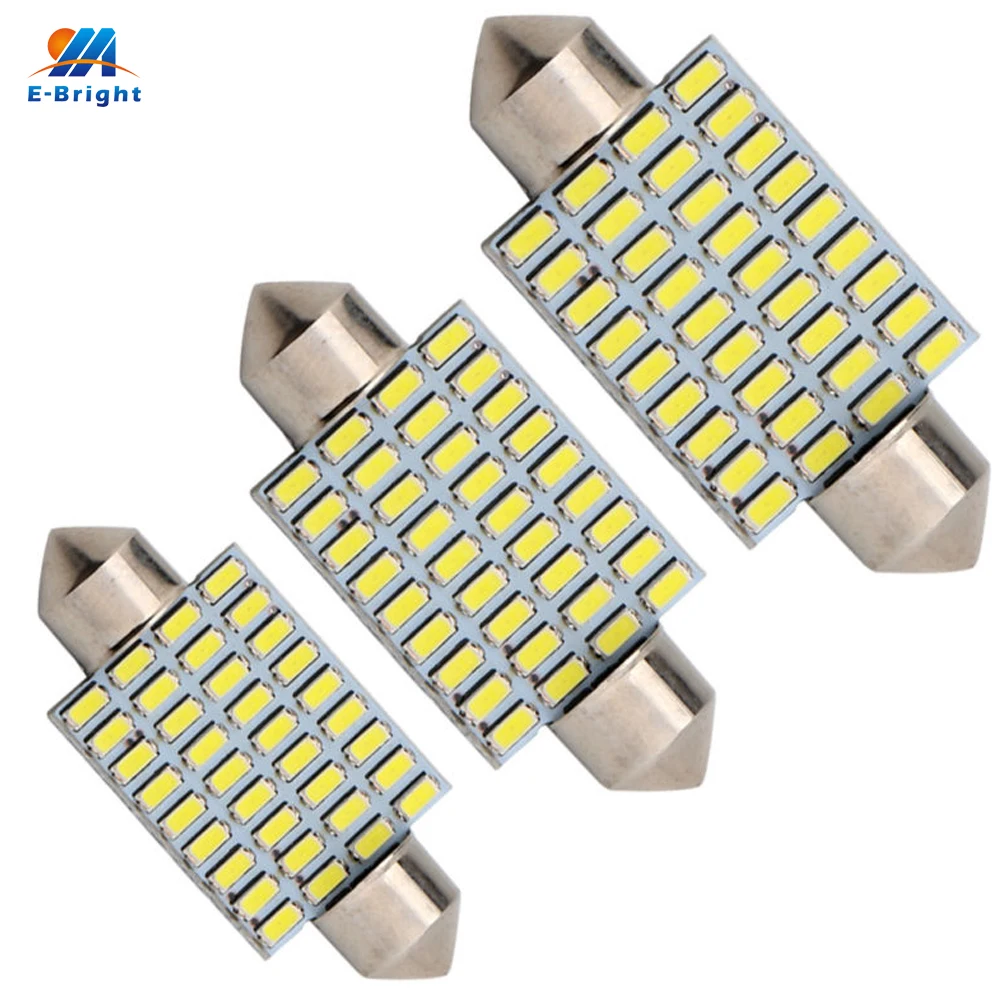 YM E-Bright 100PCS C5W Car Led 36mm 39mm 41mm 3014 36 SMD 6500K Bulbs For Door Lights Festoon Dome Light Interior Lighting | Автомобили и