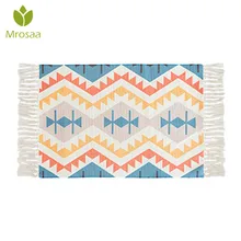 60x90 см, украшение для дома, нордический хлопковый тканый ковер с бахромой, простой современный Настольный коврик для кухни, коврик для спальни, покрывало, коврик