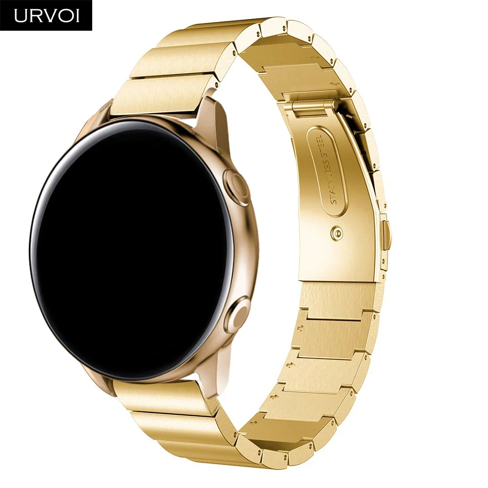 URVOI ремешок для Galaxy Watch Active 42 46 мм ремешок из нержавеющей стали 1 ряд складной застежка quick release прочный запястье