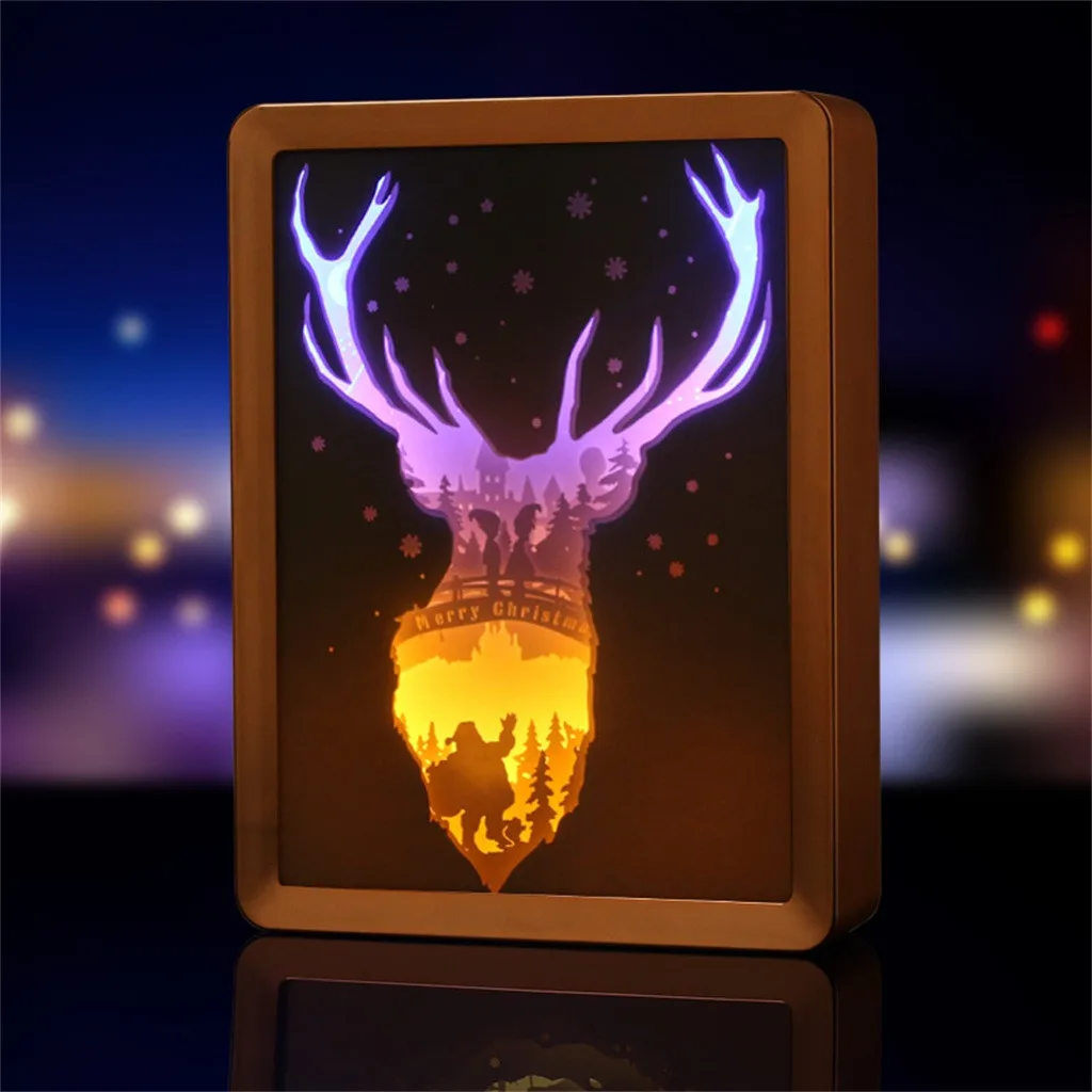 Рождественские огни Открытый елка Бумага врезной светильник подарок светодиодный 3D стереоскопический свет Творческий Рождественские огни гирляндой - Испускаемый цвет: Gold