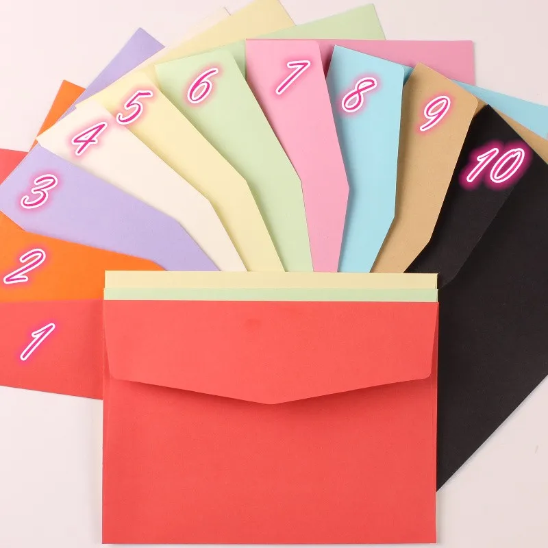 100pcs/lot 125mm*170mm 10 Colors Paper Envelopes Bags Wholesale for Greeting Cards Postcard