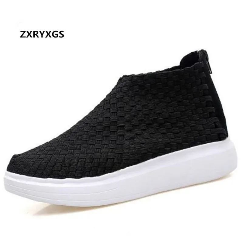 

Elegant and comfortable High help women casual shoes flat sneakers 2018 new breathable spring summer shoes women flats