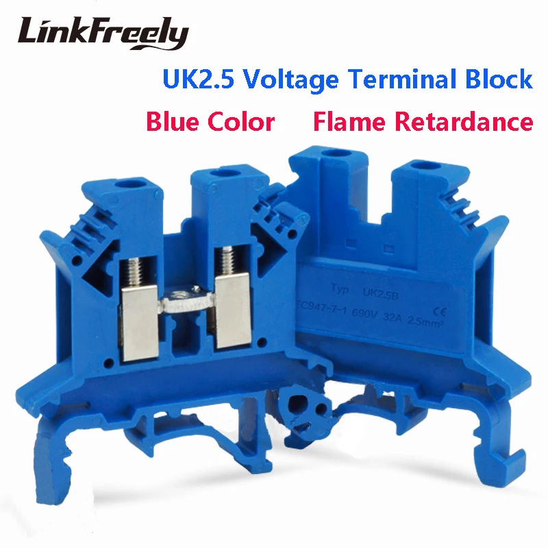 

UK2.5B 5pcs Blue Wire Screw Terminal Connector UK3N UK5N UK6N UK10N UK16N UK25N UK35N -240N Fast Splice Crimp Terminal