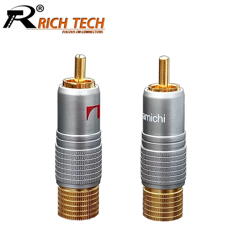 100pcs RCA Connector Screw-Type Solder-Free Male Plug Wire High Quality Gold Plated Audio Speaker Wholesales | Обустройство дома