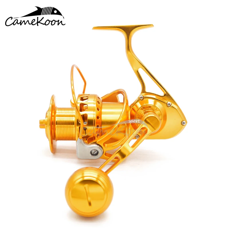 Carretel de Pesca Molinete de Pesca de Água Camekoon Fiação Liga Alumínio Usinado Poderoso Surf Salgada Wt5000 - Wt6000 4 Camekoon wt5000 wt6000 fiação carretel de pesca