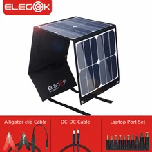 ELEGEEK 5V 18V 40W Portable Solar Panel Charger SUNPOWER DC 18V Outdoor Solar Charger for Laptop/12V Battery/Mobile Phone
