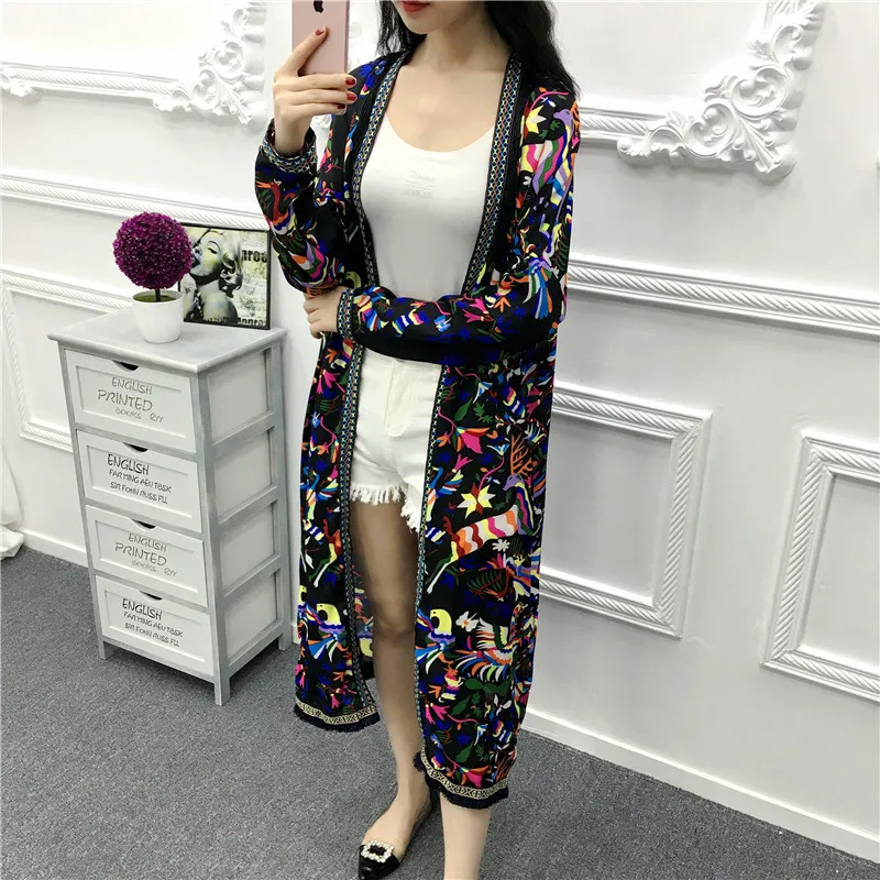 Cheshanf 2019 Fringe Kimono Cardigan Women Long Sleeve Summer Cardigan Ethnic Boho Beach Long Cardigan Femme